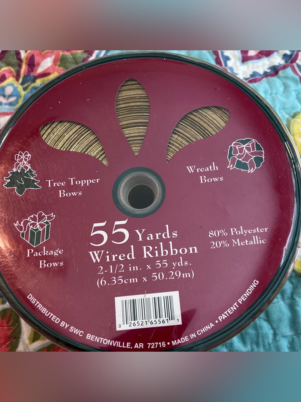 SWC 55 YARDS WIRED RIBBON (2.5 IN X 55 YARDS)